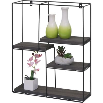 MENDLER - Étagère Murale avec 4 Tablettes - Rectangulaire, Gris Foncé - Publicité MENDLER - Étagère Murale avec 4 Tablettes - Rectangulaire, Gris Foncé - Publicité