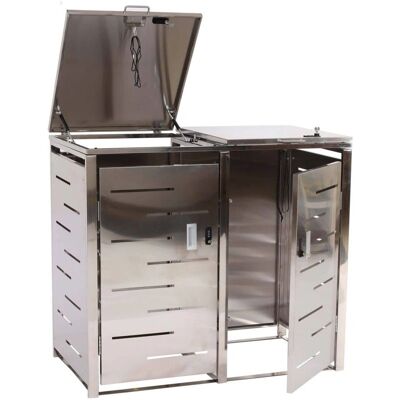 HHG - 020 - 2 compartimentos - Acero inoxidable - Cubo de basura HHG - 020 - 2 compartimentos - Acero inoxidable - Cubo de basura
