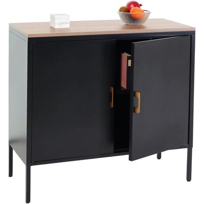 Credence en acier et MDF Mendler avec 2 portes - Mobilier de rangement moderne - Publicité Credence en acier et MDF Mendler avec 2 portes - Mobilier de rangement moderne - Publicité