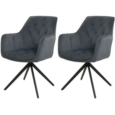 HHG - HHG-503 - Antracite - Sedia da pranzo girevole HHG - HHG-503 - Antracite - Sedia da pranzo girevole