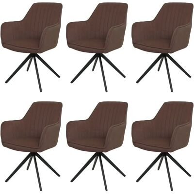 HHG - HHG-499 - Marrón - Tela - Juego de sillas de comedor HHG - HHG-499 - Marrón - Tela - Juego de sillas de comedor