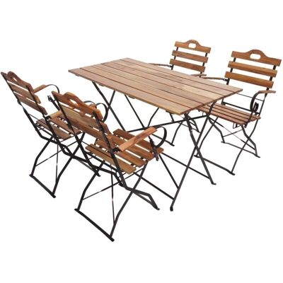 HHG-439 - natural - acacia - juego de jardín 5 piezas HHG-439 - natural - acacia - juego de jardín 5 piezas