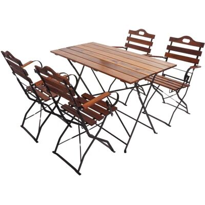 HHG - HHG 439 - Acacia - Marrón - Juego de muebles de jardín HHG - HHG 439 - Acacia - Marrón - Juego de muebles de jardín