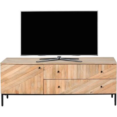 Mendler - Hwc-l95 - Natur Mango Holz - 2 Schubladen - TV stand Mendler - Hwc-l95 - Natur Mango Holz - 2 Schubladen - TV stand