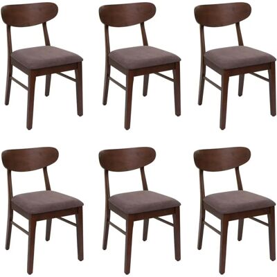 M59 Esszimmerstühle - 6er Set, Taupe, Holzrahmen M59 Esszimmerstühle - 6er Set, Taupe, Holzrahmen