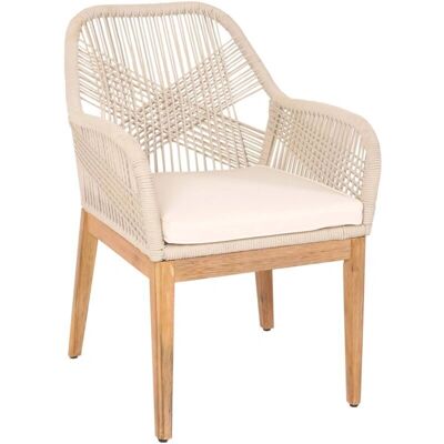 HHG - HHG-678b - Cuscino beige - Acacia legno - Sedia da giardino HHG - HHG-678b - Cuscino beige - Acacia legno - Sedia da giardino