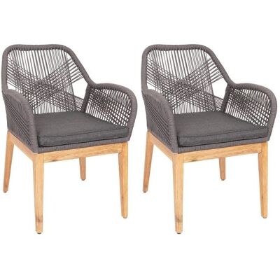 Ensemble de 2 chaises de jardin Mendler - Rotin et acacia résistants - Publicité Ensemble de 2 chaises de jardin Mendler - Rotin et acacia résistants - Publicité