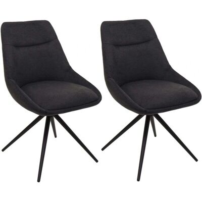 HHG - HHG-066 - Antracita - Tela - Sillas de comedor HHG - HHG-066 - Antracita - Tela - Sillas de comedor