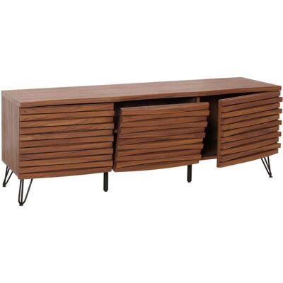 Mueble de TV HHG-441, Diseño 3D, 4 Compartimentos, Madera de Mango Mueble de TV HHG-441, Diseño 3D, 4 Compartimentos, Madera de Mango