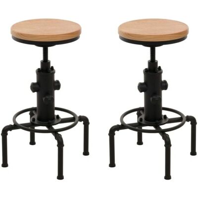 HHG 970 - Taburetes de barra ajustables estilo industrial - Juego de 2 HHG 970 - Taburetes de barra ajustables estilo industrial - Juego de 2