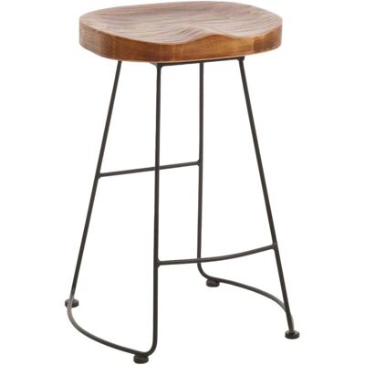 HHG - HHG-972 - Marrón - Metal Madera maciza - Taburete de bar HHG - HHG-972 - Marrón - Metal Madera maciza - Taburete de bar