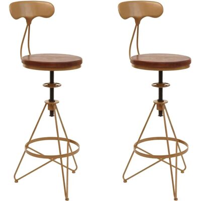 HHG - HHG-964 - Marrón - Estructura dorada - Bar stool HHG - HHG-964 - Marrón - Estructura dorada - Bar stool