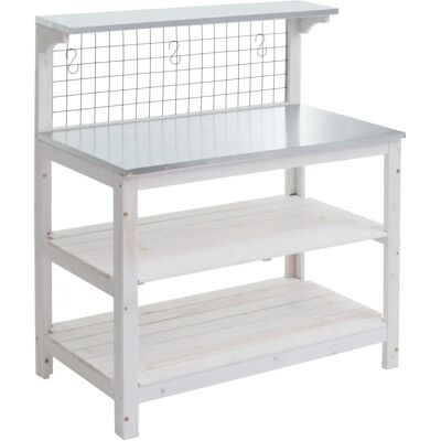 HHG - HHG-151 - Estructura de madera - Tope de zinc - Mesa de plantación HHG - HHG-151 - Estructura de madera - Tope de zinc - Mesa de plantación