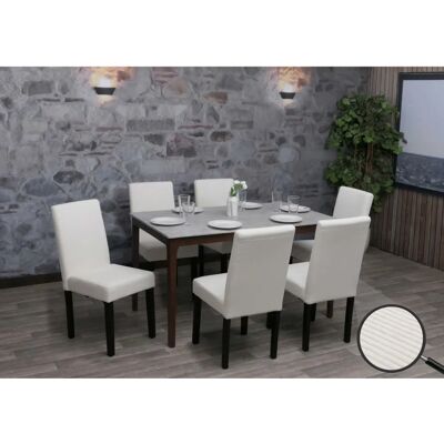 Mendler Modèle Littau 6 Chaises à Manger - Dossier Haut, Tissu, Pieds en Bois - Publicité Mendler Modèle Littau 6 Chaises à Manger - Dossier Haut, Tissu, Pieds en Bois - Publicité