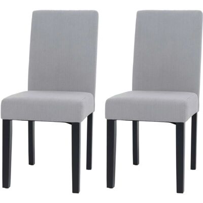 HHG - Littau - Gris claro - Tela - Silla de comedor HHG - Littau - Gris claro - Tela - Silla de comedor
