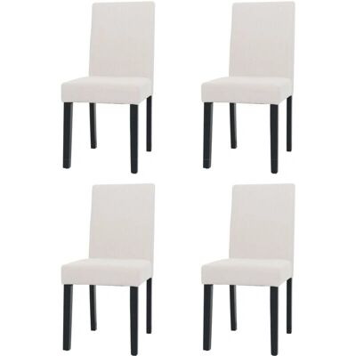 HHG - Littau - Crema - Patas de madera oscuras - Sillas de comedor HHG - Littau - Crema - Patas de madera oscuras - Sillas de comedor