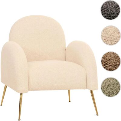 Mendler - HWC-N69 - Ivoire - Velours - Armchair - Publicité Mendler - HWC-N69 - Ivoire - Velours - Armchair - Publicité
