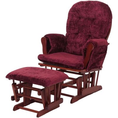 Sillón relax HHG 009 burdeos con tela chenilla - Muebles de relajación Sillón relax HHG 009 burdeos con tela chenilla - Muebles de relajación