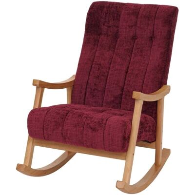 Silla mecedora HHG 857 Reclinable de madera y tela - Silla mecedora Silla mecedora HHG 857 Reclinable de madera y tela - Silla mecedora