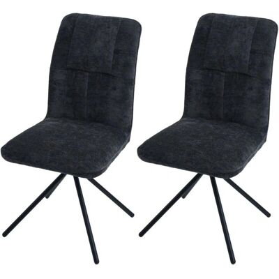 HHG - HHG 432 - Gris oscuro - Tela chenilla - Dining Chair HHG - HHG 432 - Gris oscuro - Tela chenilla - Dining Chair