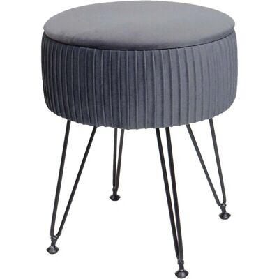 HHG - Taburete 405 - Ø33cm - Gris aterciopelado - taburete HHG - Taburete 405 - Ø33cm - Gris aterciopelado - taburete