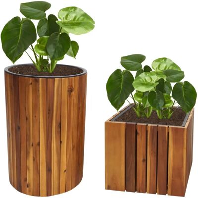 Ensemble de Jardinières en Bois d'Acacia Mendler - 2 Pièces - Extérieur - Publicité Ensemble de Jardinières en Bois d'Acacia Mendler - 2 Pièces - Extérieur - Publicité