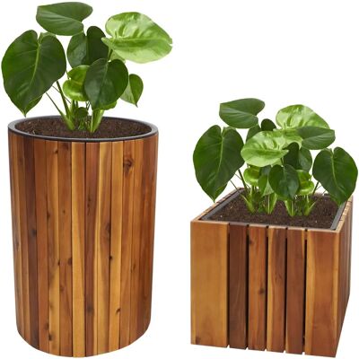 Ensemble de Jardinières en Bois d'Acacia Mendler - 2 Pièces - Extérieur - Publicité Ensemble de Jardinières en Bois d'Acacia Mendler - 2 Pièces - Extérieur - Publicité