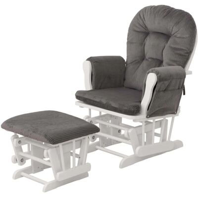 HHG - 021 - Gris oscuro - Armazón blanco - Recliner chair HHG - 021 - Gris oscuro - Armazón blanco - Recliner chair