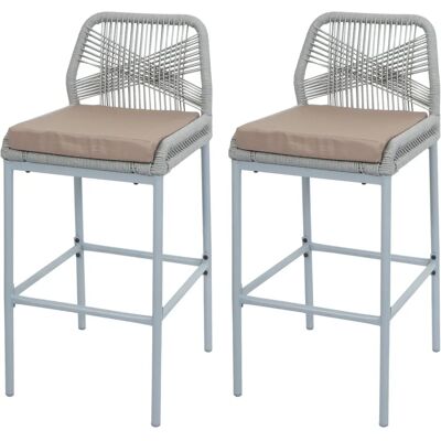 HHG - HHG 988 - Gris Claro - Asiento Taupe - Bar Stool HHG - HHG 988 - Gris Claro - Asiento Taupe - Bar Stool