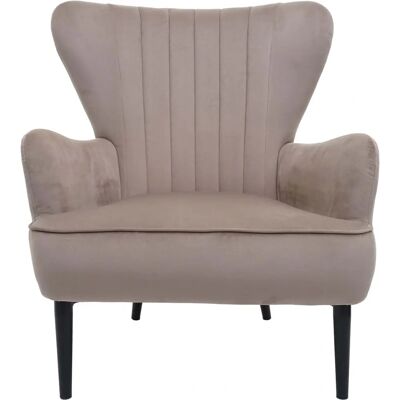 Fauteuil Lounge Mendler - Siège en Velours Large - Taupe - Publicité Fauteuil Lounge Mendler - Siège en Velours Large - Taupe - Publicité