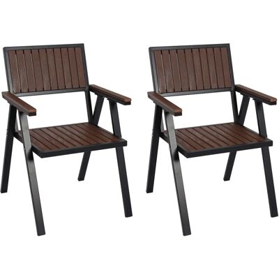 Ensemble de Chaises de Jardin Mendler - Aluminium & Polywood - Noir & Marron - Publicité Ensemble de Chaises de Jardin Mendler - Aluminium & Polywood - Noir & Marron - Publicité