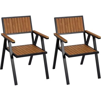 MCW - MCW-J95 - Holzoptik-PE - Gartenstuhl MCW - MCW-J95 - Holzoptik-PE - Gartenstuhl