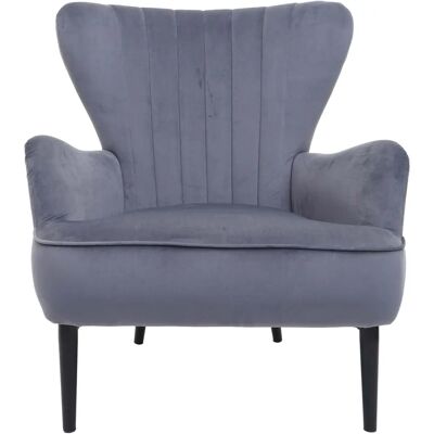 Fauteuil Velours Gris Mendler - Style Lounge Moderne - Publicité Fauteuil Velours Gris Mendler - Style Lounge Moderne - Publicité