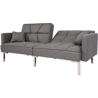 HHG - 894 - Grigio - Tessuto - Divano letto HHG - 894 - Grigio - Tessuto - Divano letto
