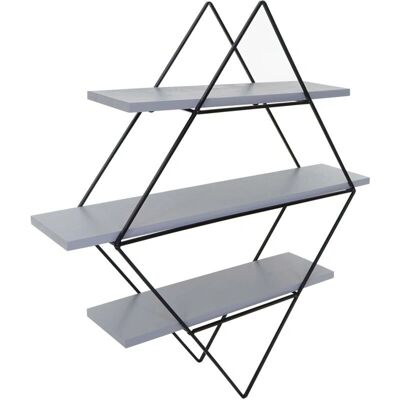 HHG - 842 - Grau-Blau - 60x55x12cm - Wandregal HHG - 842 - Grau-Blau - 60x55x12cm - Wandregal