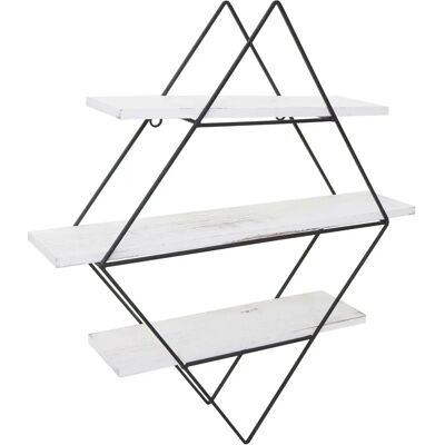 HHG - 842 - 60x55x12cm - Bianco shabby - Wall Shelf HHG - 842 - 60x55x12cm - Bianco shabby - Wall Shelf