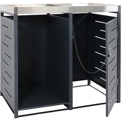 HHG - HHG-826 - 80x130x125cm - Antracite - Coprididone rifiuti HHG - HHG-826 - 80x130x125cm - Antracite - Coprididone rifiuti