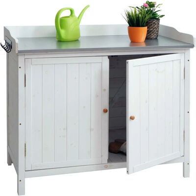 Armoire de Jardin Mendler - Surface en Zinc - Fermeture Magnétique - 86x99x56cm - Blanc - Publicité Armoire de Jardin Mendler - Surface en Zinc - Fermeture Magnétique - 86x99x56cm - Blanc - Publicité