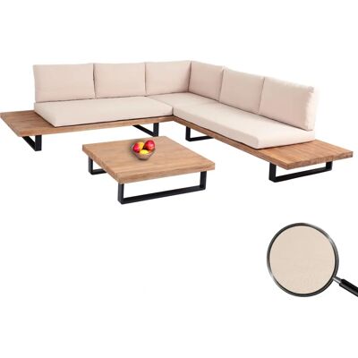 Mendler Hellbraune Akazienholz Aluminium Gartenecke Lounge-Set - Gartenecke Lounge-Set Mendler Hellbraune Akazienholz Aluminium Gartenecke Lounge-Set - Gartenecke Lounge-Set