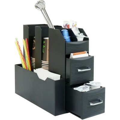 Station de café Mendler avec 2 tiroirs & 7 compartiments - Rangement - Publicité Station de café Mendler avec 2 tiroirs & 7 compartiments - Rangement - Publicité