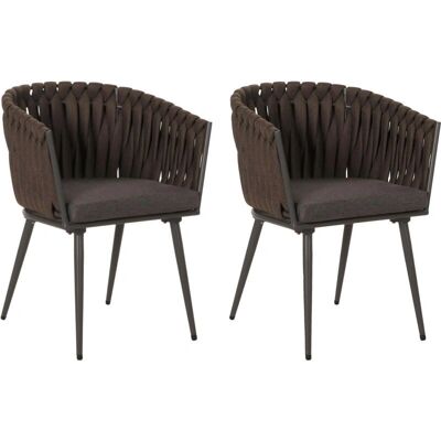 HHG - HHG-418 - Alluminio - Intreccio corde - Sedia da pranzo HHG - HHG-418 - Alluminio - Intreccio corde - Sedia da pranzo