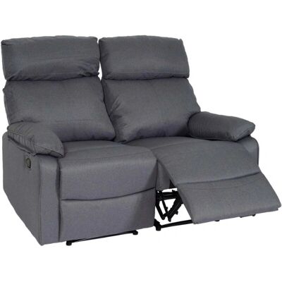 HHG - HHG 136 - Tela gris oscura - Sillón de cine de dos plazas HHG - HHG 136 - Tela gris oscura - Sillón de cine de dos plazas