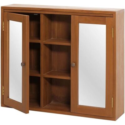 HHG-752 - Teca Grado B - 70x80x20cm - Armario con espejo HHG-752 - Teca Grado B - 70x80x20cm - Armario con espejo