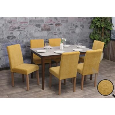 Mendler - Littau - Jaune - pieds bois naturels - Chaises de salle à manger - Publicité Mendler - Littau - Jaune - pieds bois naturels - Chaises de salle à manger - Publicité