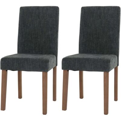 HHG - Littau - Gris oscuro - Patas de madera natural - Sillas de comedor HHG - Littau - Gris oscuro - Patas de madera natural - Sillas de comedor