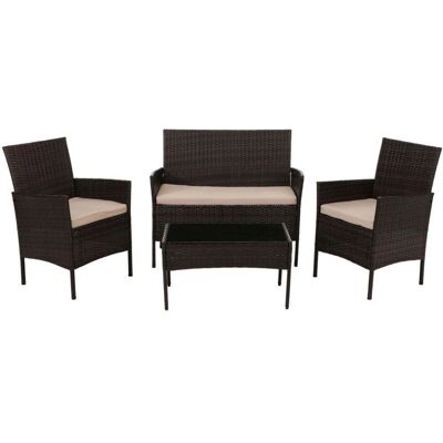 HHG - 069 - Marrón - Cojines crema - Garden set HHG - 069 - Marrón - Cojines crema - Garden set