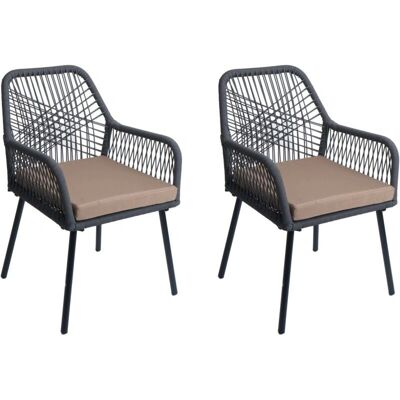 HHG - 469 - Marco de aluminio - Tejido de cuerda - Silla de jardín HHG - 469 - Marco de aluminio - Tejido de cuerda - Silla de jardín