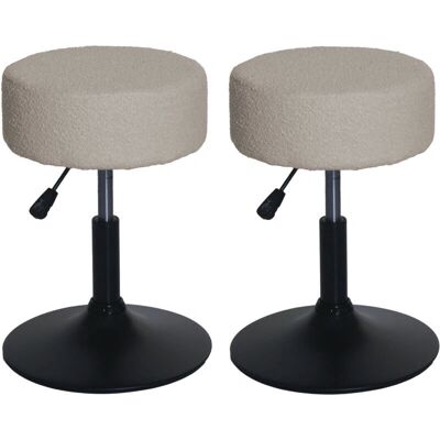 HHG - 888 - beige - bouclé - Taburete HHG - 888 - beige - bouclé - Taburete