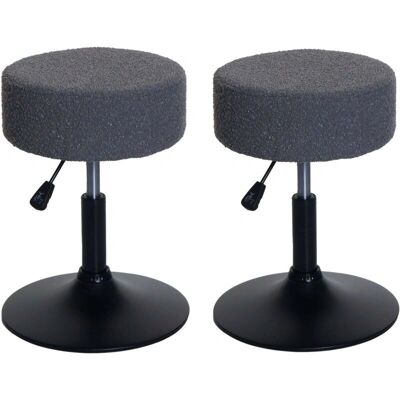HHG - HHG-888 - Bouclé 450 g/m² - Gris oscuro - Taburete de bar HHG - HHG-888 - Bouclé 450 g/m² - Gris oscuro - Taburete de bar