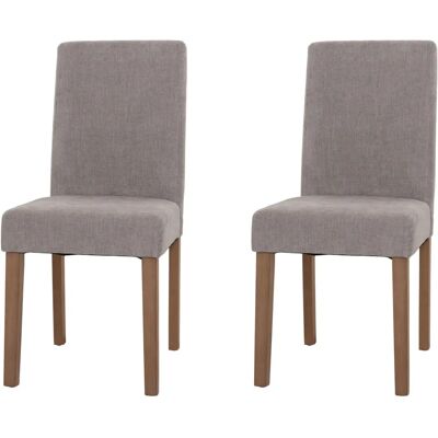 Mendler - Littau - Tissu Gris Clair - Pieds en Bois Naturels - Chaises de salle à manger - Publicité Mendler - Littau - Tissu Gris Clair - Pieds en Bois Naturels - Chaises de salle à manger - Publicité